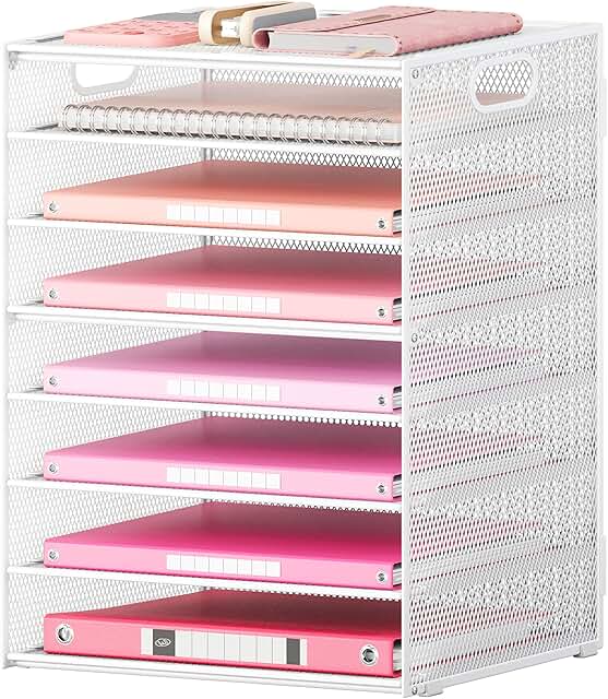 8-Tier Mesh Letter Tray Organizer for Desk and Office