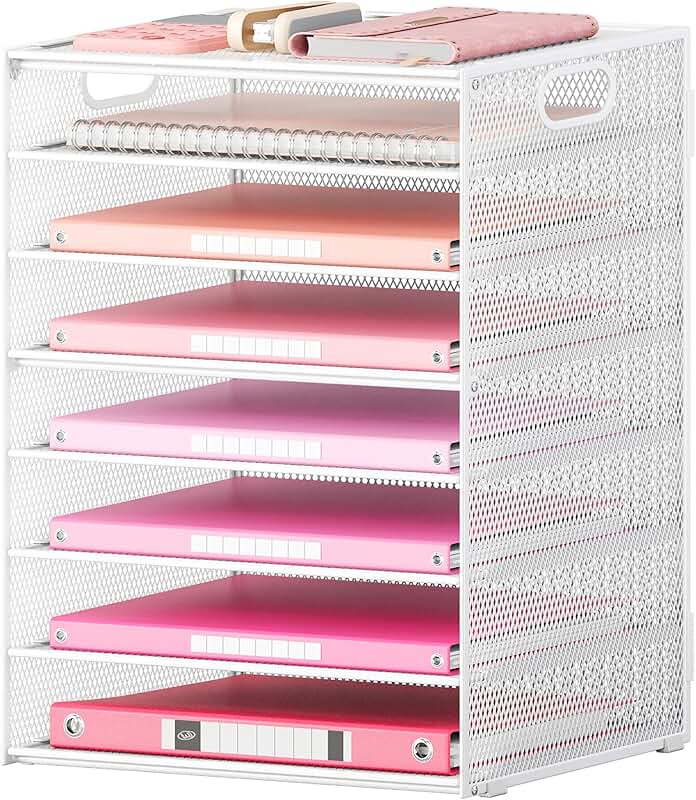 8-Tier Mesh Letter Tray Organizer for Desk and Office