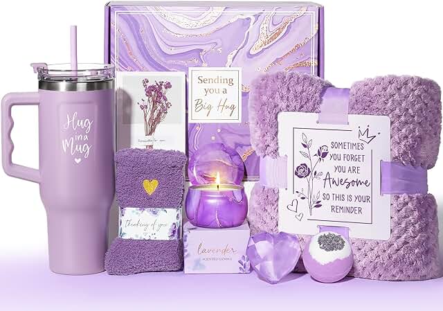 Relaxing Spa Gift Basket with Blanket and Tumbler