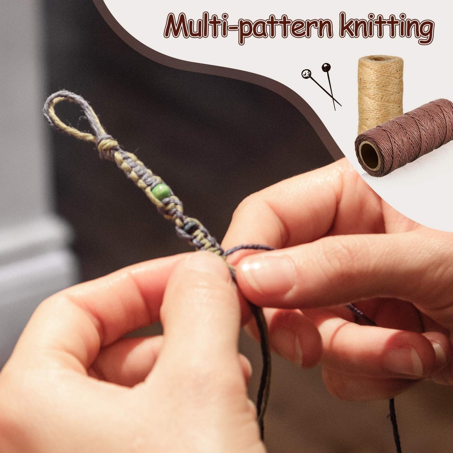 6 Rolls Flax String Cord Set for Crafts and Jewelry Making