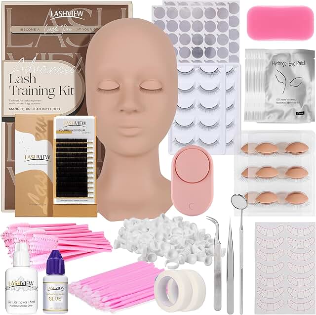 Lash Extension Kit with Mannequin Head and Accessories
