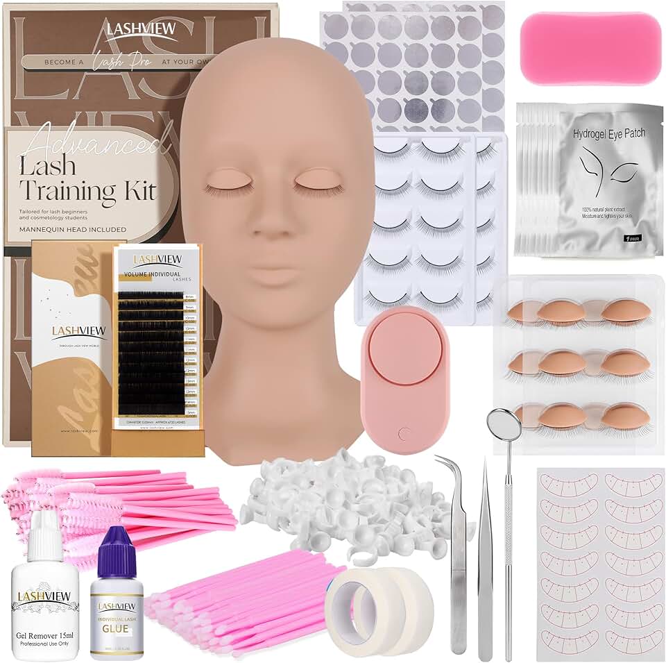 Lash Extension Kit with Mannequin Head and Accessories