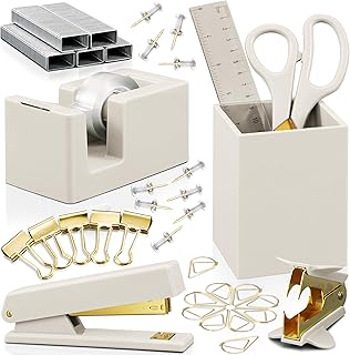 Aesthetic Desk Organizer Set with Gold Finish