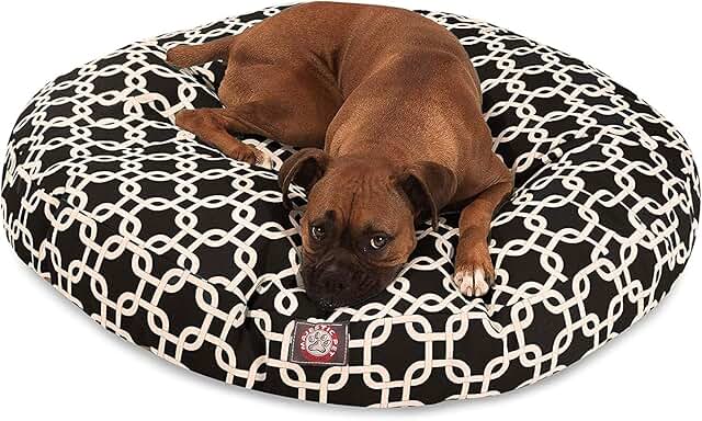 Large Round Indoor Outdoor Pet Dog Bed with Washable Cover