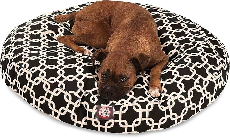 Large Round Indoor Outdoor Pet Dog Bed with Washable Cover