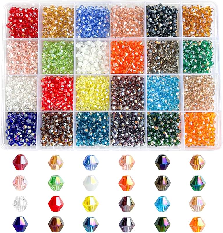 2880pcs 4mm Crystal Bicone Beads for Jewelry Making