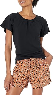 Women's Regular-Fit Cape Sleeve Open Crewneck T-Shirt