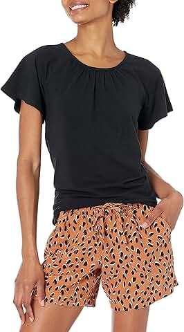 Women's Regular-Fit Cape Sleeve Open Crewneck T-Shirt