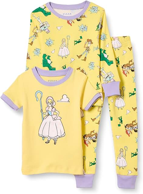 Girls' and Toddlers' Cotton Pajama Set, Pack of 3