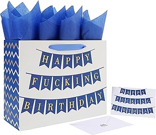 Large Happy Birthday Gift Bag with Card and Tissue