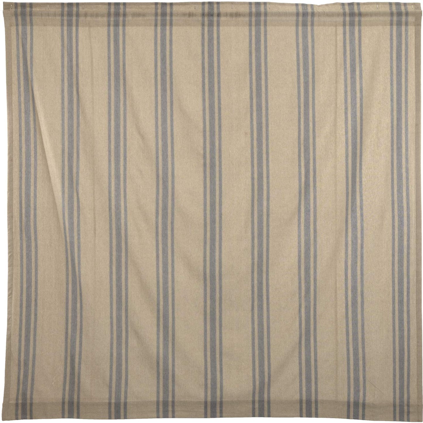 Farmer's Market Shower Curtain, 72x72, Tan Blue Stripes