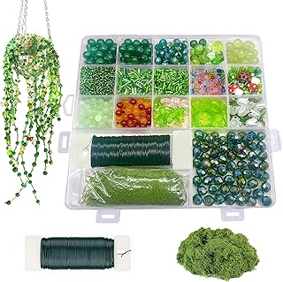 Green Glass Beads Kit for Succulents and Crafts