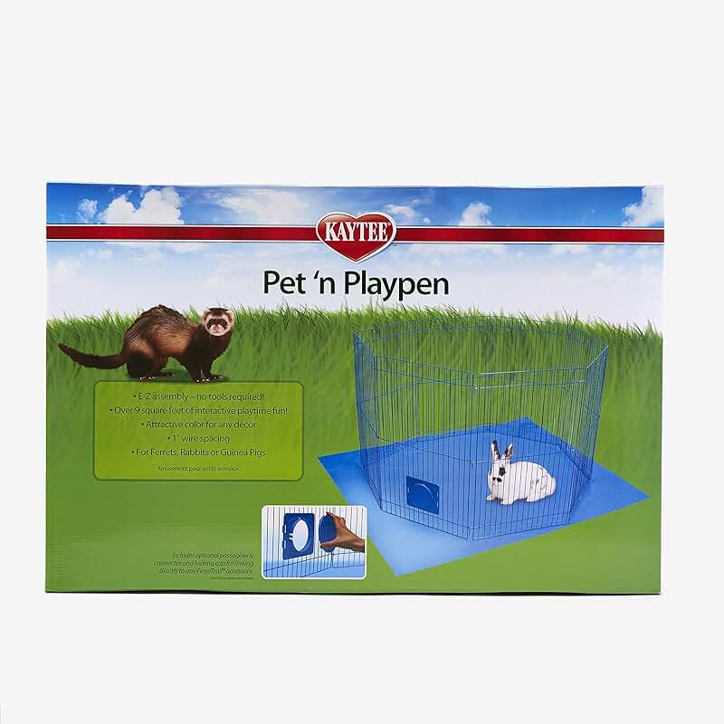Pet Playpen with Mat for Small Animals
