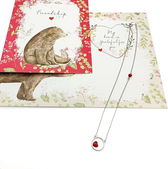 Grateful Heart Greeting Card and Silver Choker Gift Set