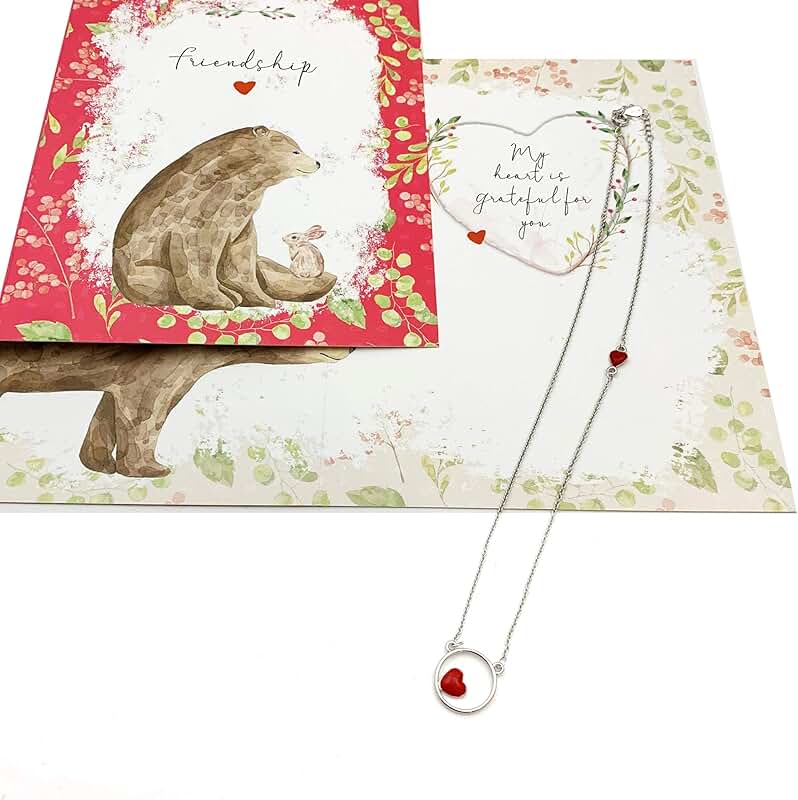 Grateful Heart Greeting Card and Silver Choker Gift Set