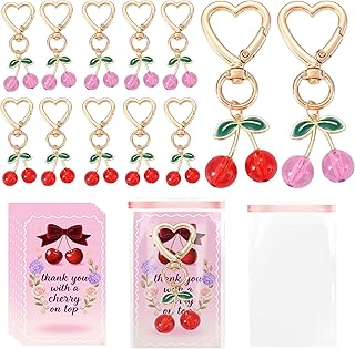 Cherry Keychain Party Favors with Greeting Cards and Bags