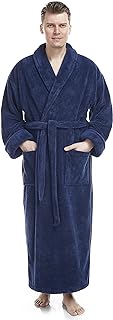 Men's Full-Length Shawl Collar Fleece Robe