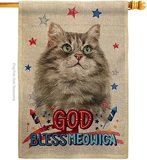 Patriotic Siberian Cat House Flag for Garden Yard
