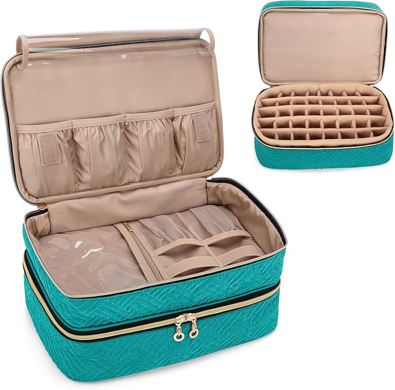 Teal Essential Oil Storage Case for 40 Bottles