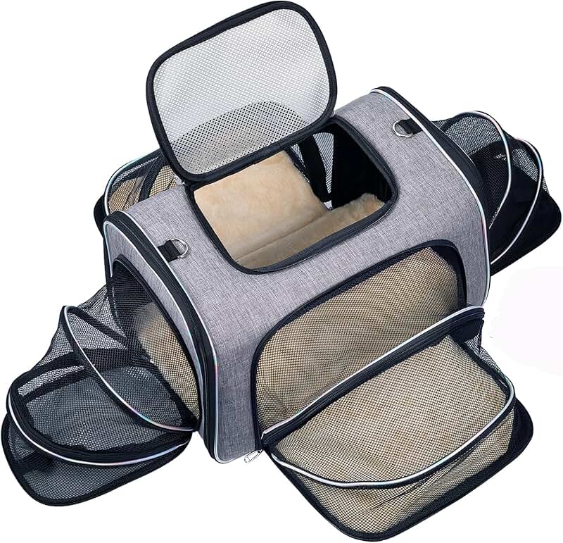 Soft Pet Carrier for Cats, Under Seat, Expandable