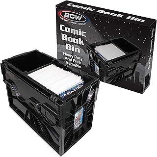 Black comic storage bin for 150 comics