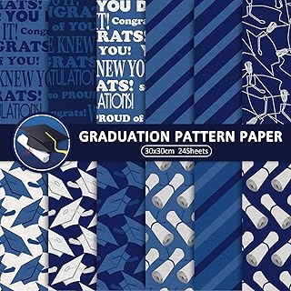 12 Graduation Pattern Paper Sheets, 30x30cm