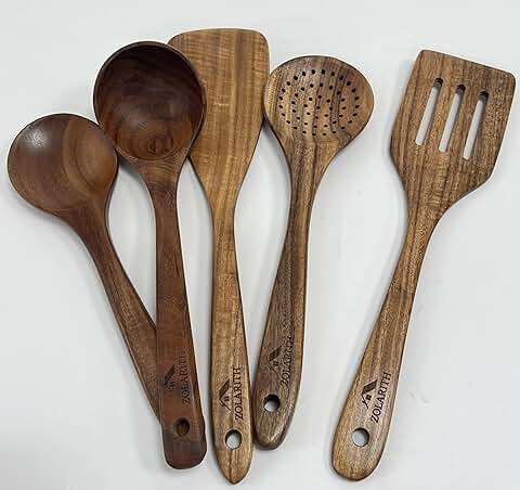 6-Piece Acacia Wood Kitchen Utensil Set