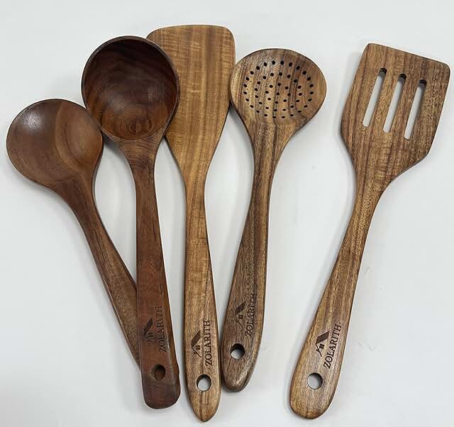 6-Piece Acacia Wood Kitchen Utensil Set