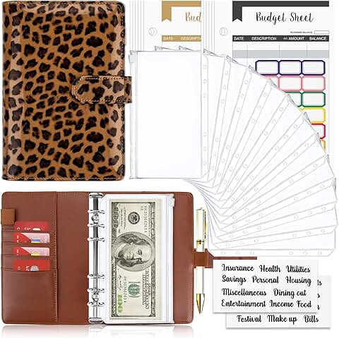 Budget Binder with Zipper Envelopes and Cash Organizer