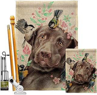 Swallow and dog garden flag for yard decoration