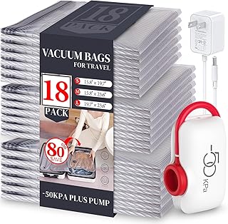 18 Travel Vacuum Storage Bags with Electric Pump