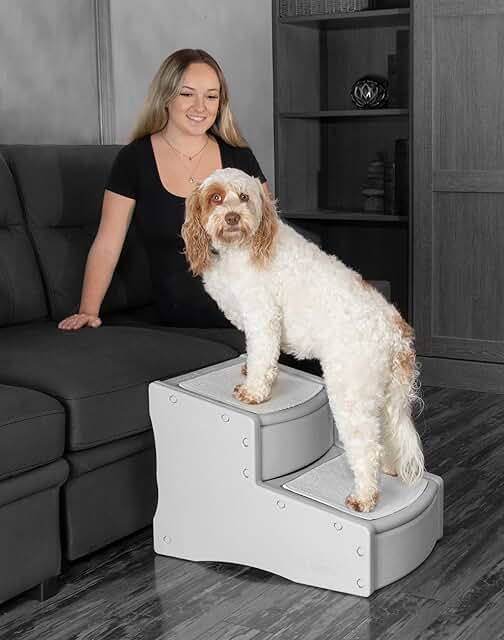 Easy Wide Pet Stairs for Dogs and Cats