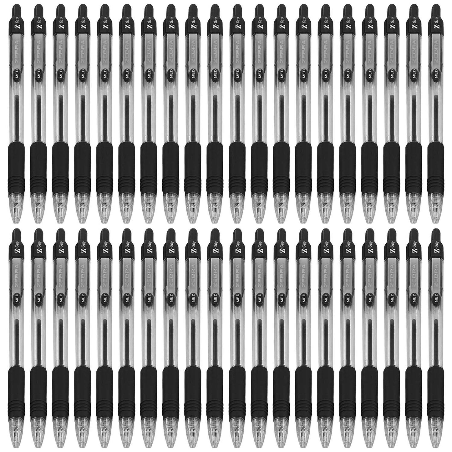 Pack of 40 black ink retractable ballpoint pens with 1.0mm tips