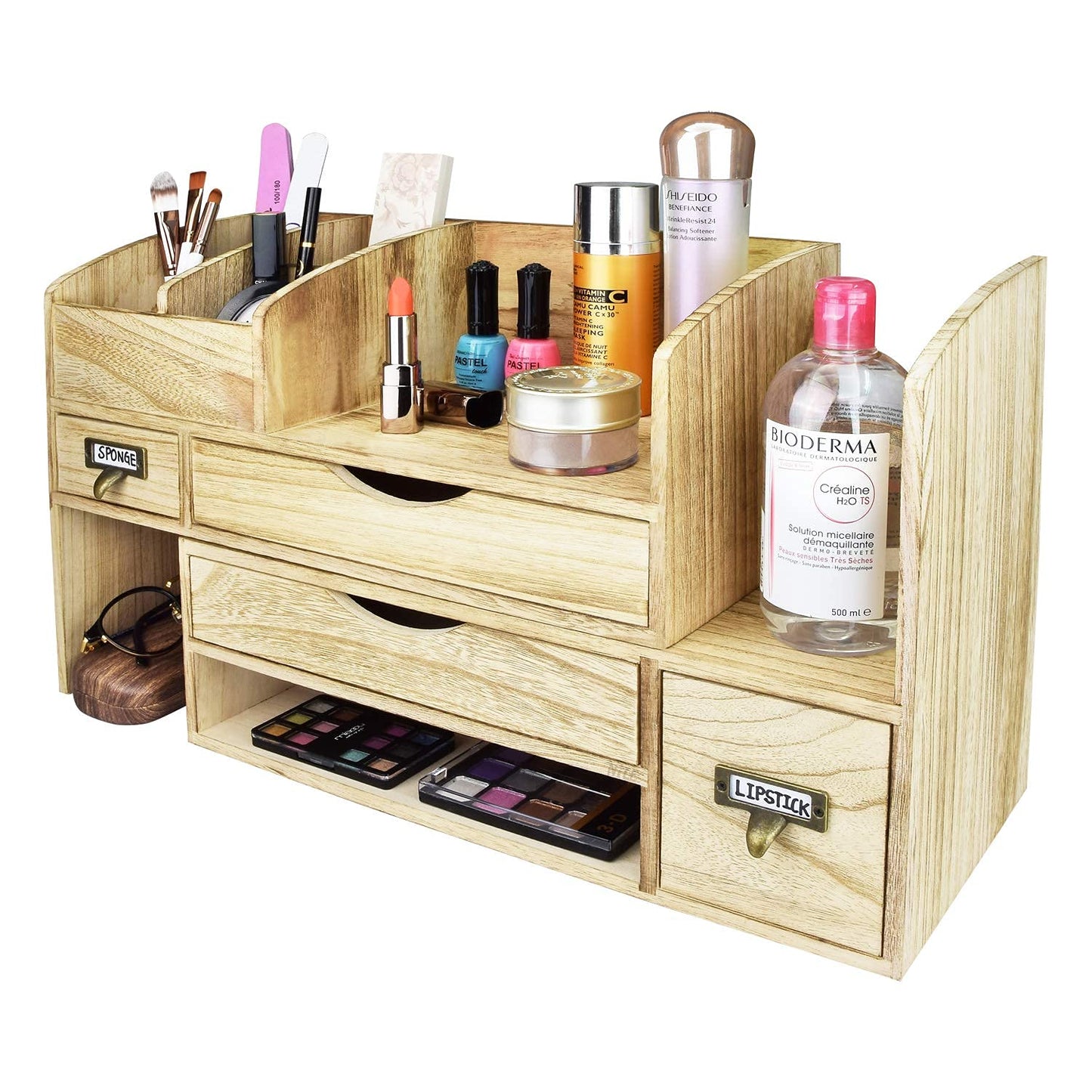 Large Wooden Desktop Organizer for Office Supplies