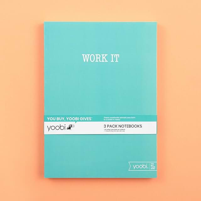 Pack of 3 Mint Multicolor College Ruled Notebooks