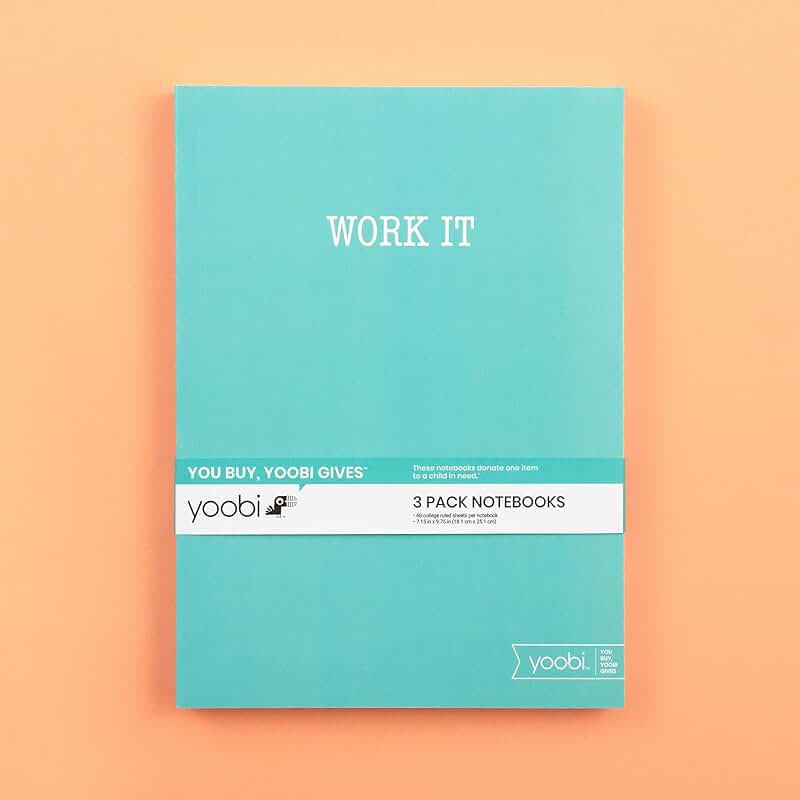 Pack of 3 Mint Multicolor College Ruled Notebooks