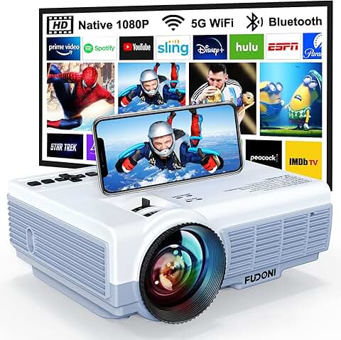 Portable 1080P WiFi and Bluetooth Projector for Home Theater