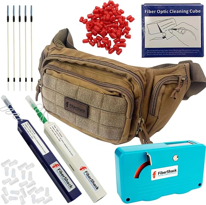 7-in-1 Fiber Optic Cleaning Kit in Waist Belt Bag