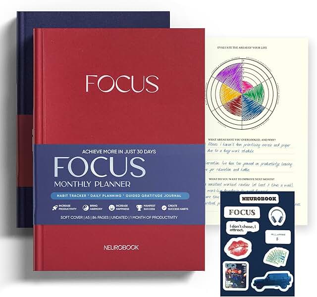 Undated 2025 Focus Planner with Habit Tracker and Notes