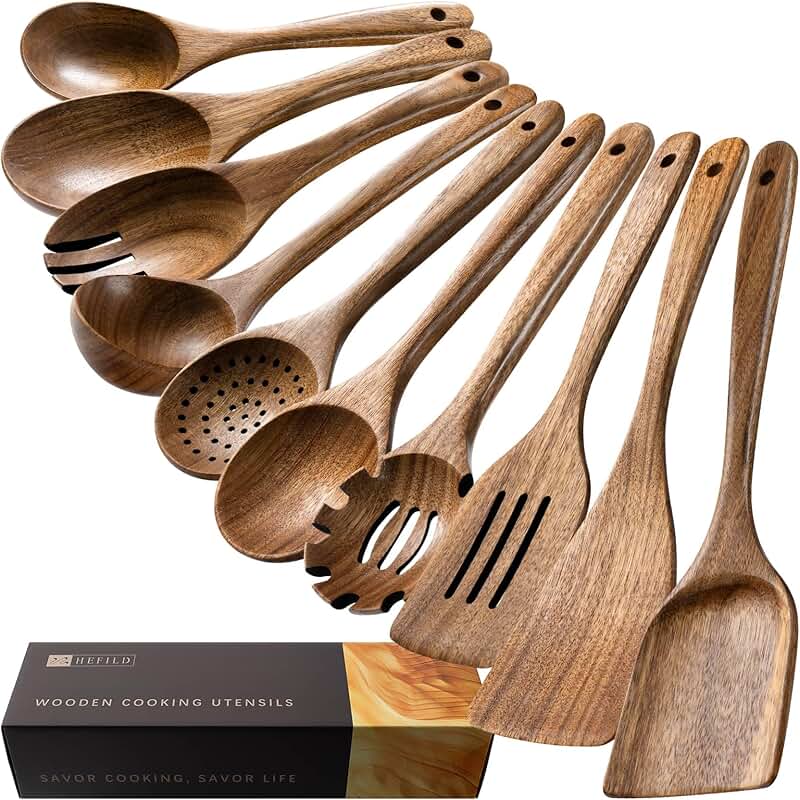 Teak Wooden Cooking Utensil Set for Gift Giving