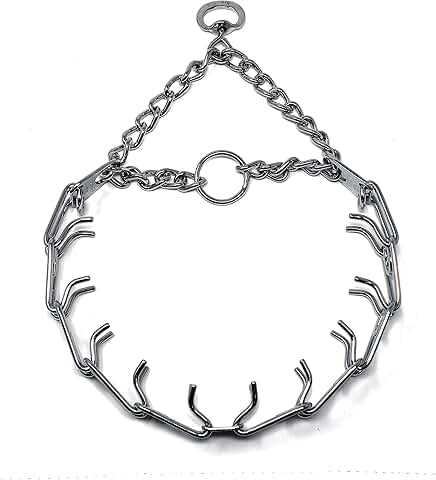 Chrome Plated Steel Prong Dog Training Collar 4mm x 25in