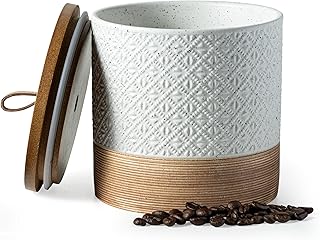 White ceramic coffee container with lid, 42 fl.oz