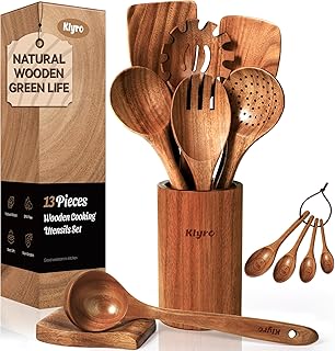 Wooden Cooking Utensil Set with Spoons and Spatulas