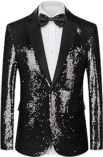 Men's Sequin Tuxedo Blazer for Party and Wedding