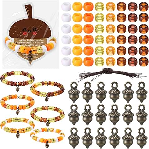 Thanksgiving Bracelet Craft Kit with Beads and Twine