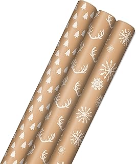 Minimalist Brown Kraft Christmas Wrapping Paper Rolls