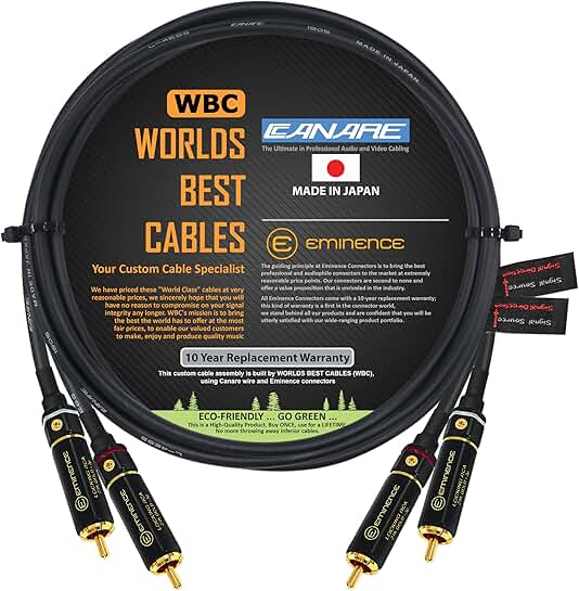 4.5 Foot RCA Audio Interconnect Cable with Gold Plated Connectors