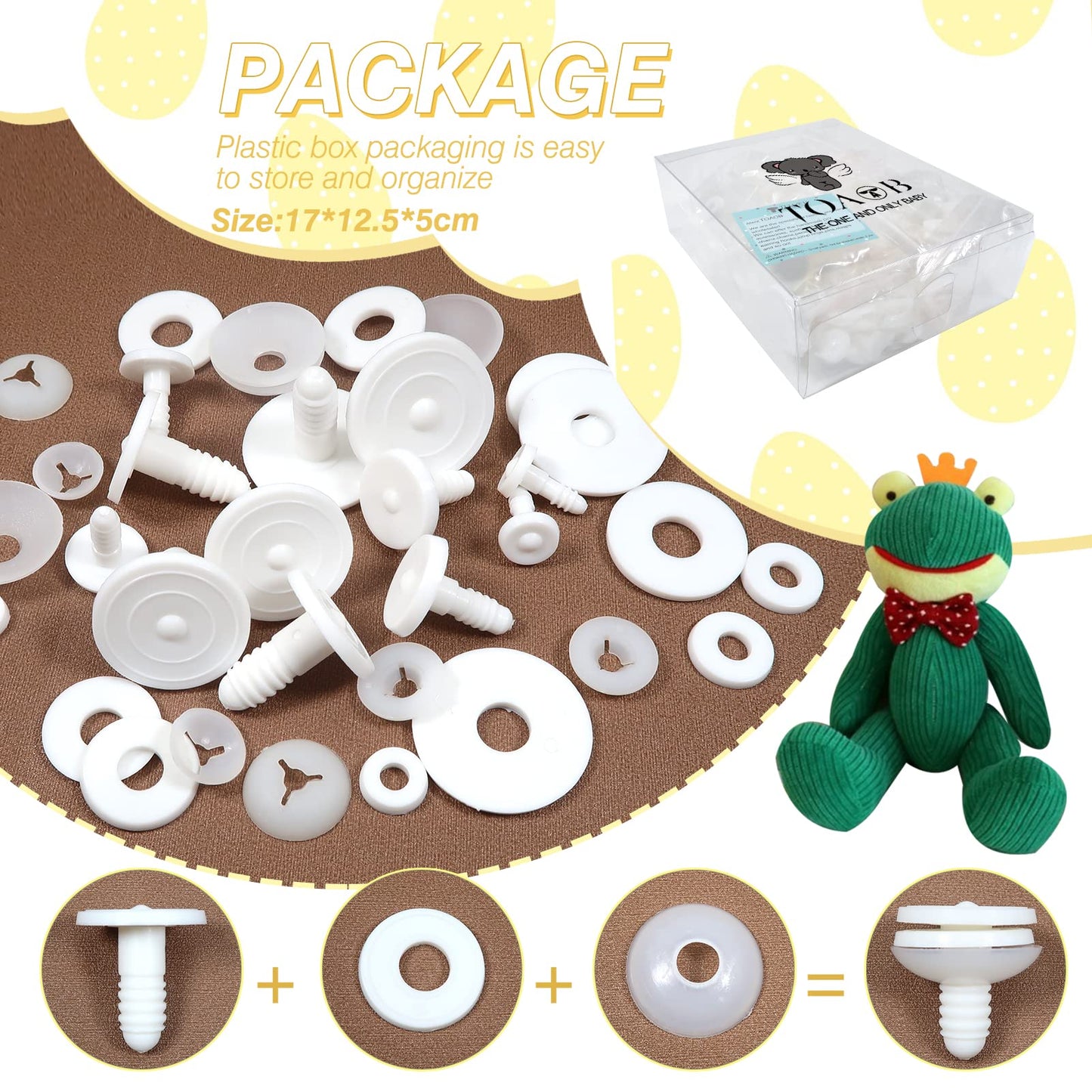 36-Piece Assorted Plastic Doll Joints Kit