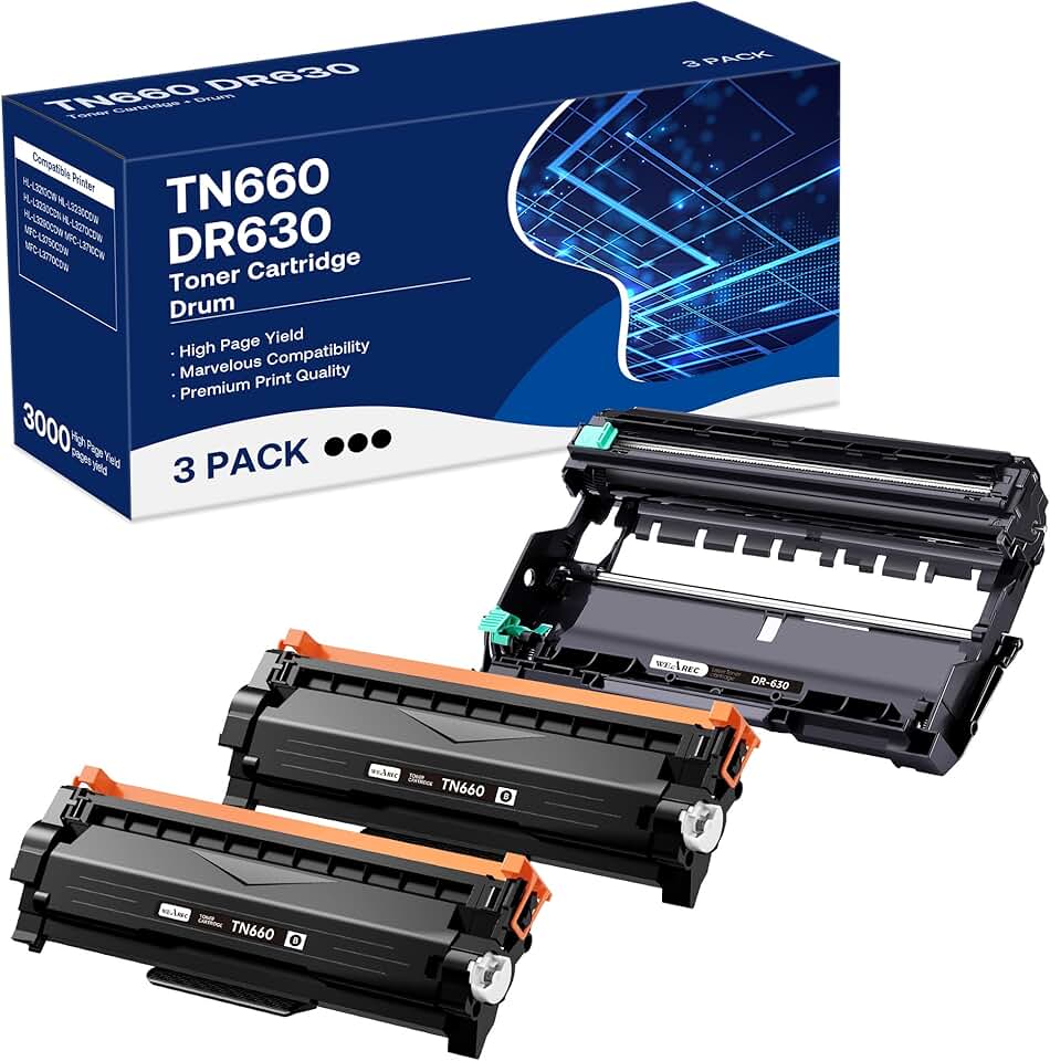 Black toner and drum cartridge replacement pack