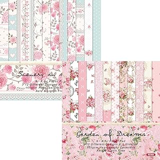 48 Sheets of Floral Scrapbook Paper, 6x6 Inches